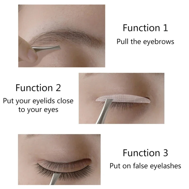 Portable Stainless Steel Led Make Up LED Light Eyelash Eyebrow Clip Tweezer Set Smart Design Hair Remove Tweezer Makeup Tool