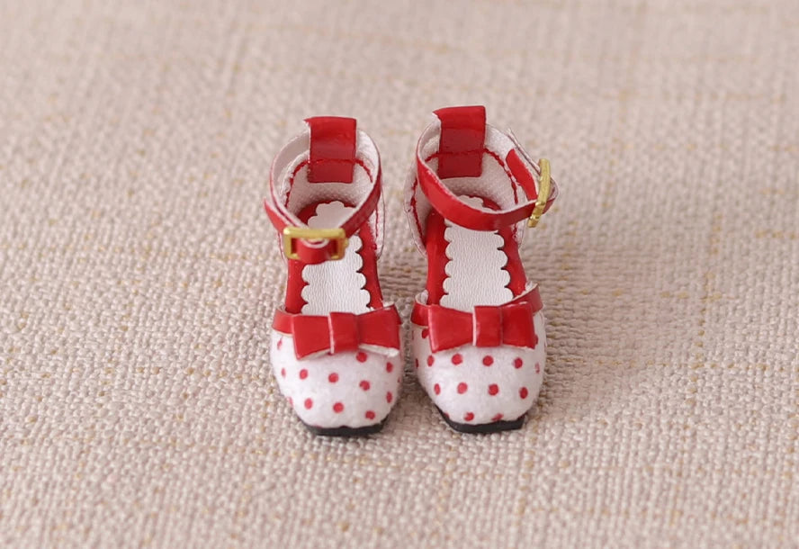 ICY DBS Blyth doll shoes polka dot elegant chunky heeled high heels toy gift