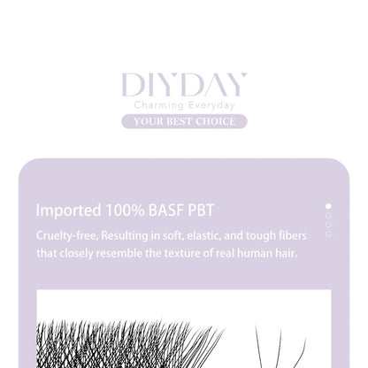 DIYDAY W Shape Eyelash Extension 3d 4d 5d 6d 7d 8d W-Shaped Eyelashes Premade Fans Individual BASF Mink Faux Lashes