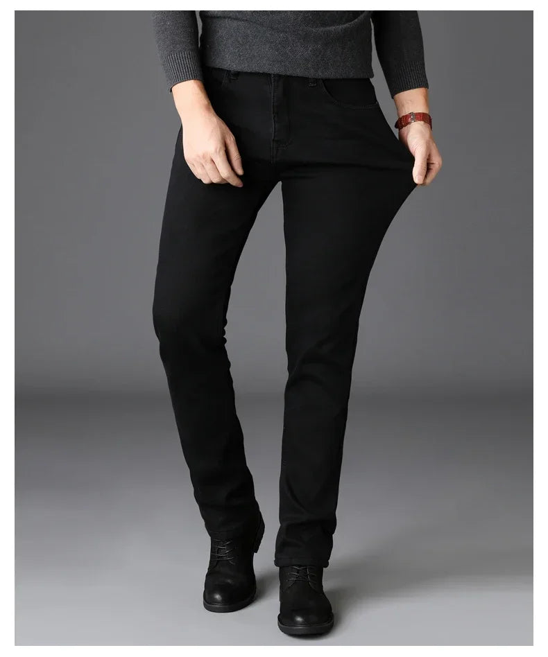 Men Classic Advanced Fashion Brand Jeans Jean Homme Man Soft Stretch Black Biker Masculino Denim Trousers Mens Pants Overalls