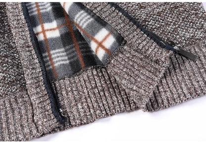 Autumn Winter Warm Cardigan Men Fleece Sweaters Full Zip Jackets Slim Fit Luxury Brand Knitted Sweater Coat American Jersey
