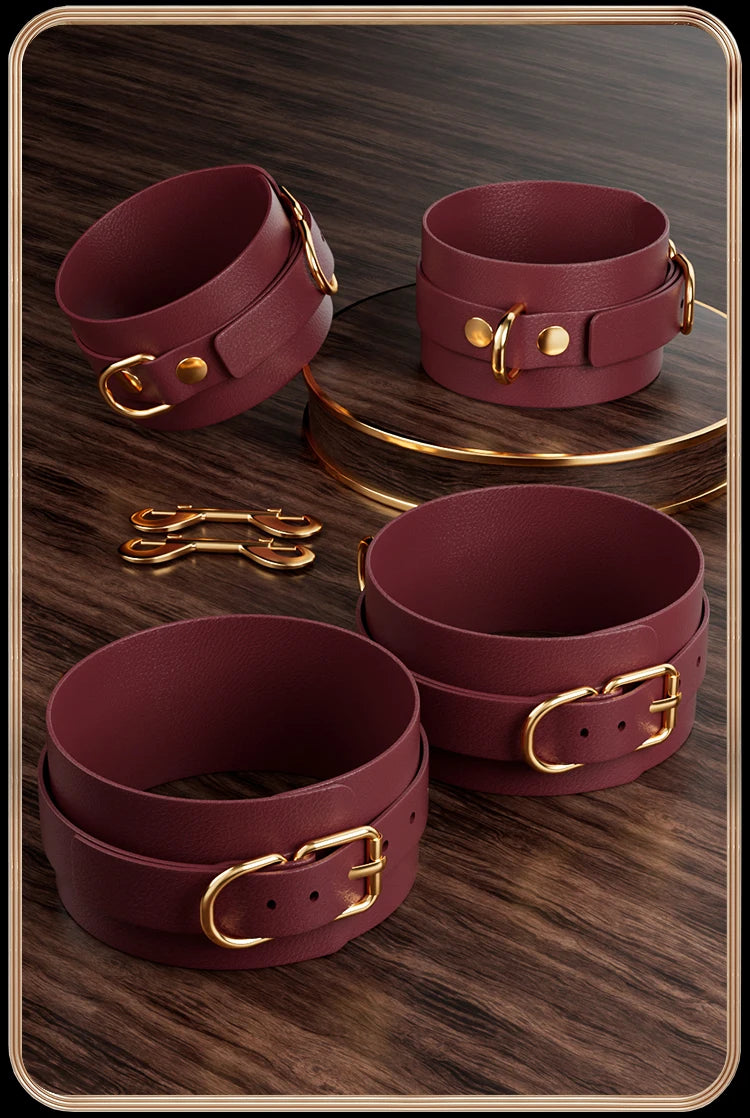 JIUUY Adult SM Sex Products Kits Bondage Gear Collar Butt Oral Erotic Bundle Blindfold Whip Sex BDSM Sex Game for Couples