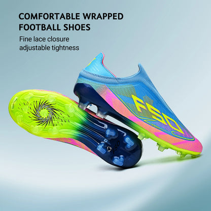 Ultra Light AG FG Football Shoes Sweat-proof PU Fabric Wear-resistant TPU Sole Snug Fit Unisex Natural Grass Practice Sneakers