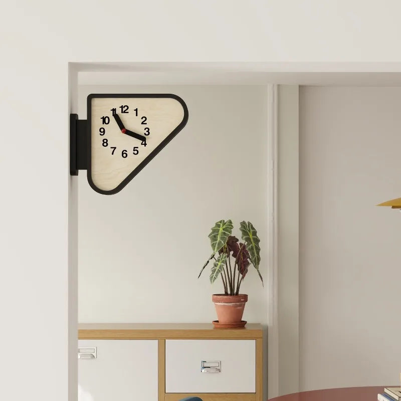 Luxury Triangle Wall Clock Corner Double Sided Wall Clock Creative Art Living Room Clocks Kitchen Bedroom Watch Home Decor