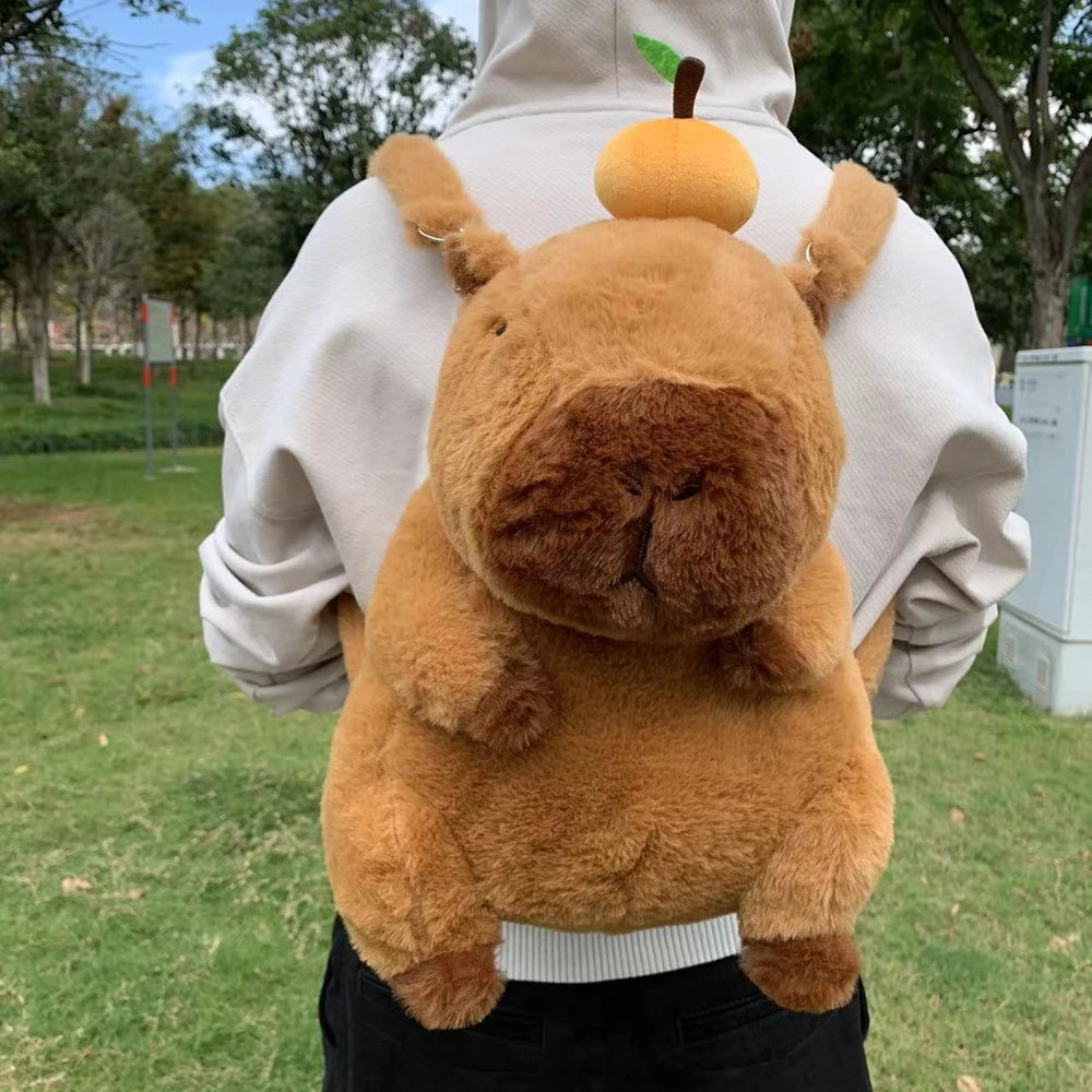 Capybara Plush Backpack Kawaii Fashion Plushie Doll Fur Pendant Children's Shoulder Bag Mini Knapsack Bags Gifts For Girlfriend