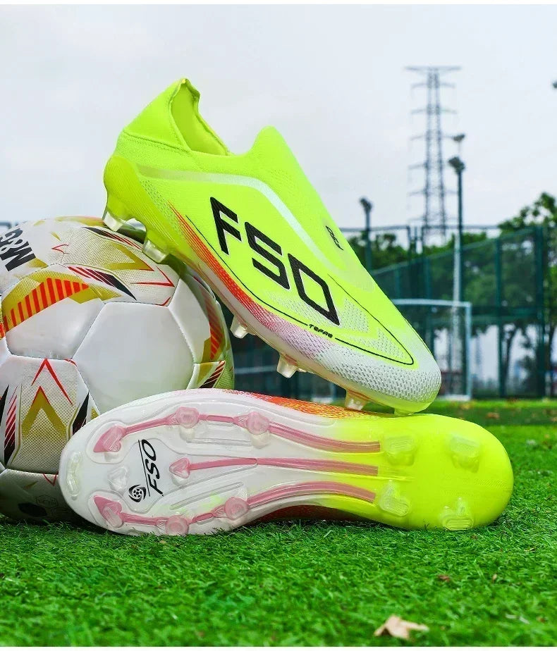 New Men Football Boots Sneakers High-quality Non-Slip Boys Cleats Hot-selling Soccer Shoes Grass Outdoor Match High-top Light