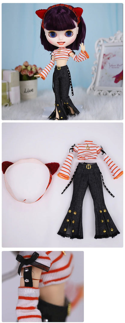 ICY DBS Blyth Doll 1/6 Clothing Joint Body Princess Dress Casual Clothing Toy Gift