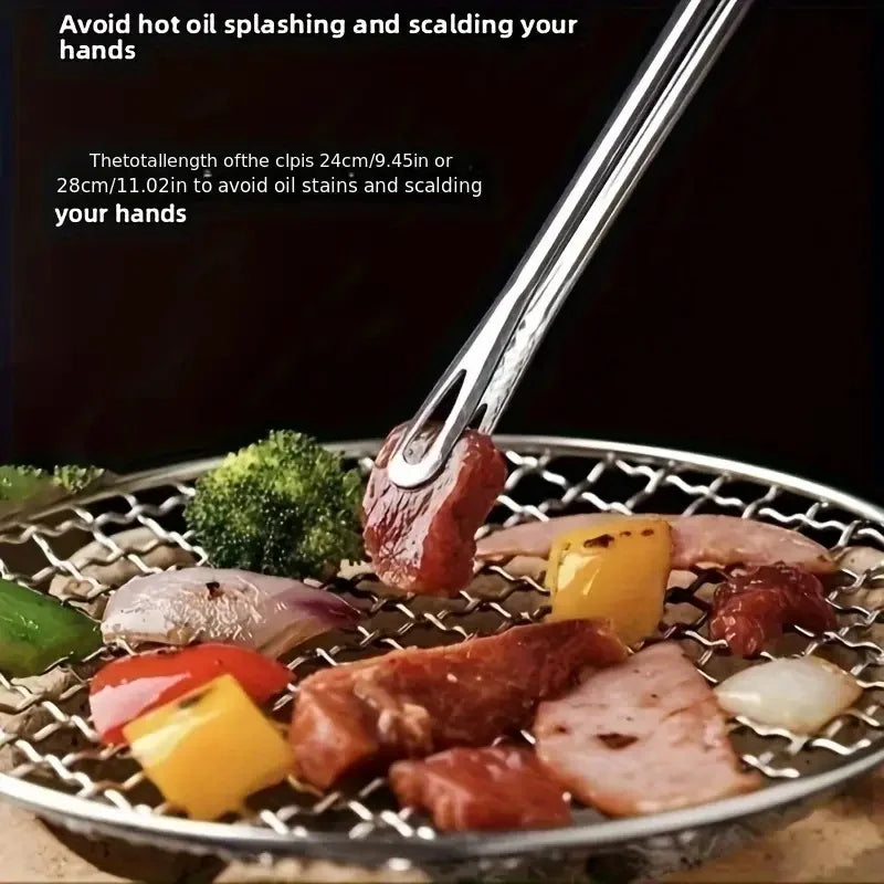 1pc/2pcs stainless steel multifunctional barbecue clips perfect for barbecue, baking and camping durable kitchen tools