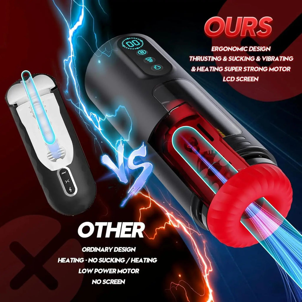 Male Masturbator Penis Pump - Automatic Men's Sex Toys with Sucking & Vibration Mode Stroker Pocket Pussy Hands Free Sex Machine