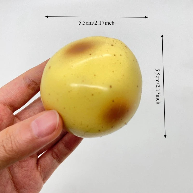 Crunchy Squishy Potato Stress Ball Squeeze Toy Crispy Potato Squishy Fidget Ball Handmade Round Blocks Filled ASMR for Adult