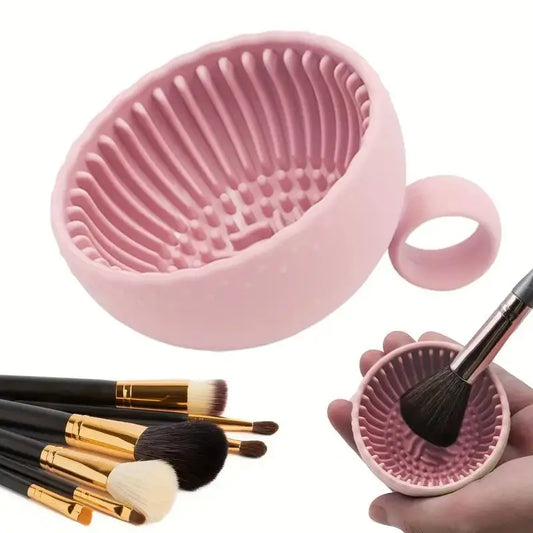 Silicone Makeup Brush Cleaning Bowl & Scrubber