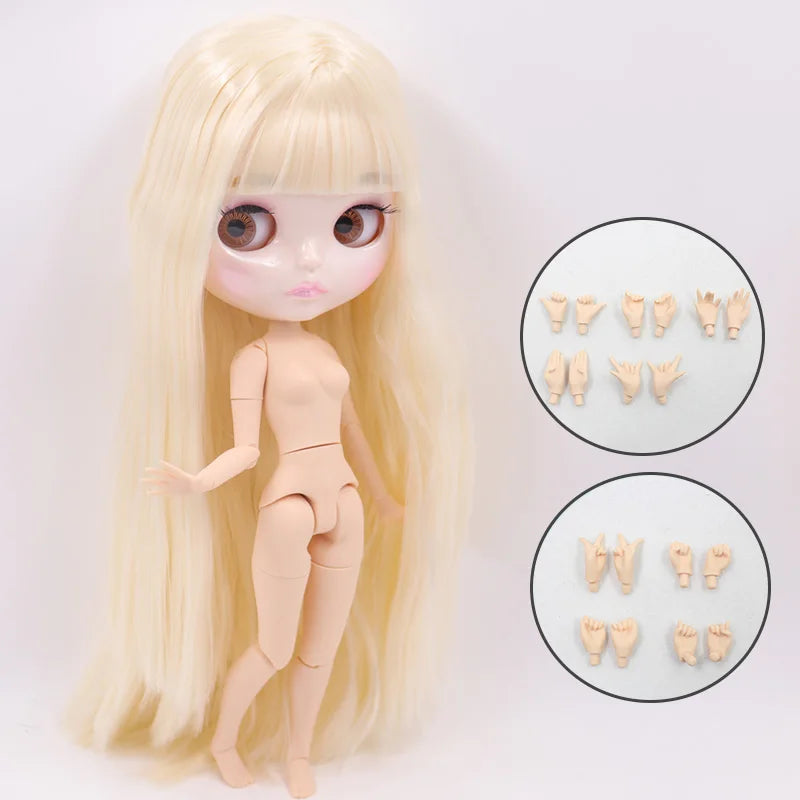 ICY DBS Blyth Doll Carved Lips Face White Skin Joint Body 1/6 BJD Special Price OB24 Toy Gift