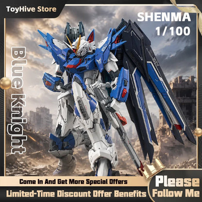 SHENMA Model Blue Knight 1/100 Custom Rising Freedom Mecha GK Modified Full Transformable MA Anime Robot Assembly Plastic Model