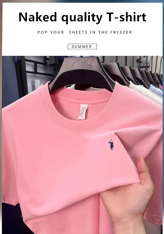 100% cotton breathable short sleeve T-shirt men's summer fashion luxury brand golf Paul embroidery loose casual round neck top