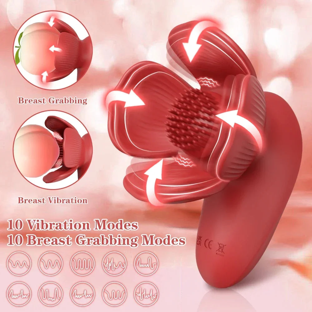 Vibrator Flower Sex Toys Nipple Chest Stimulator Massager Masturbation Tools for Women Sex Toys Shape Vibration Adult Supplies