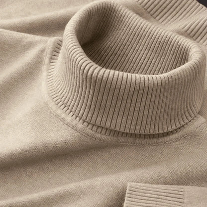 2026 New Mens Knitted Sweaters Solid Color Turtleneck Breathable Pullovers Warm Outdoor Basic Streetwear autumn Business Tops