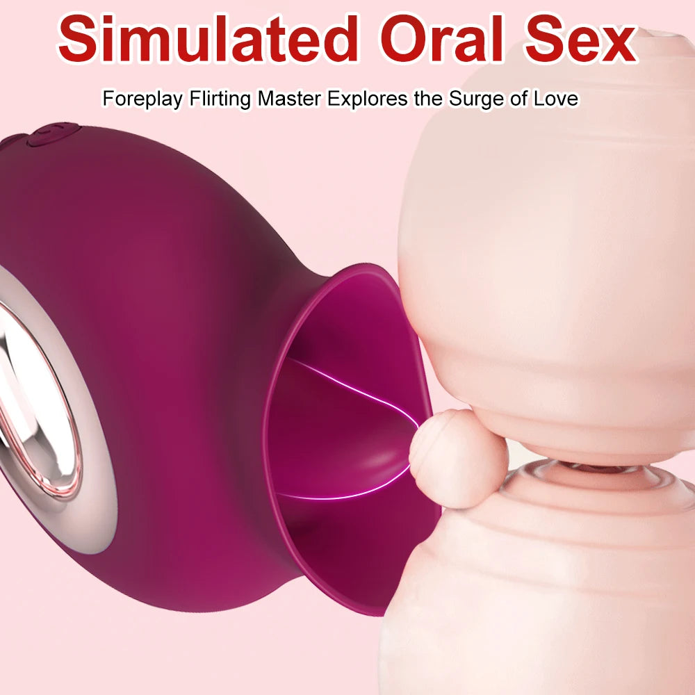 Tongue Licking Vibrator G Spot Clitoris Stimulator Nipple Massager 9 Vibration Modes Masturbator Adult Sex Toys for Women