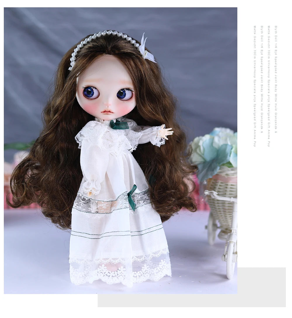 ICY DBS Blyth 1/6 Doll Hand Painted Set Morning Dew Tears Frosted Face Doll Set SD