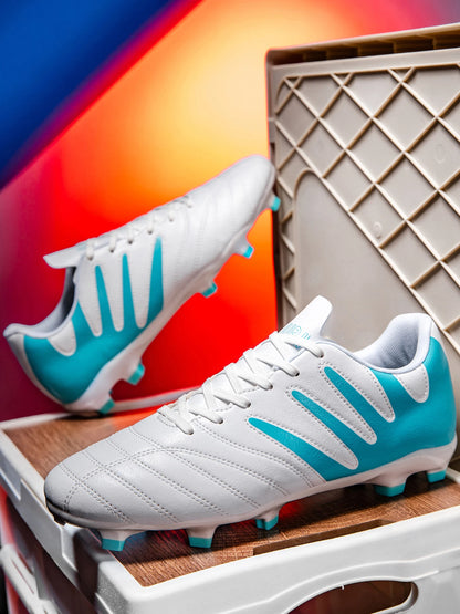 Durable Youth Football Boots PU Woven Upper TPU AG FG Studs Breathable Anti-Slip Wear-Resistant Sports Footwear