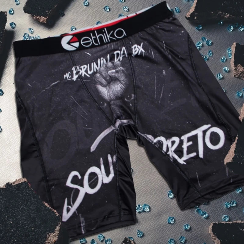 ETHIKA 1Pcs Men Underwear Boxers Breathable Mesh Crotch Man Underpants Plus Size Mens Panties L-3XL Printed Men's Boxers Briefs