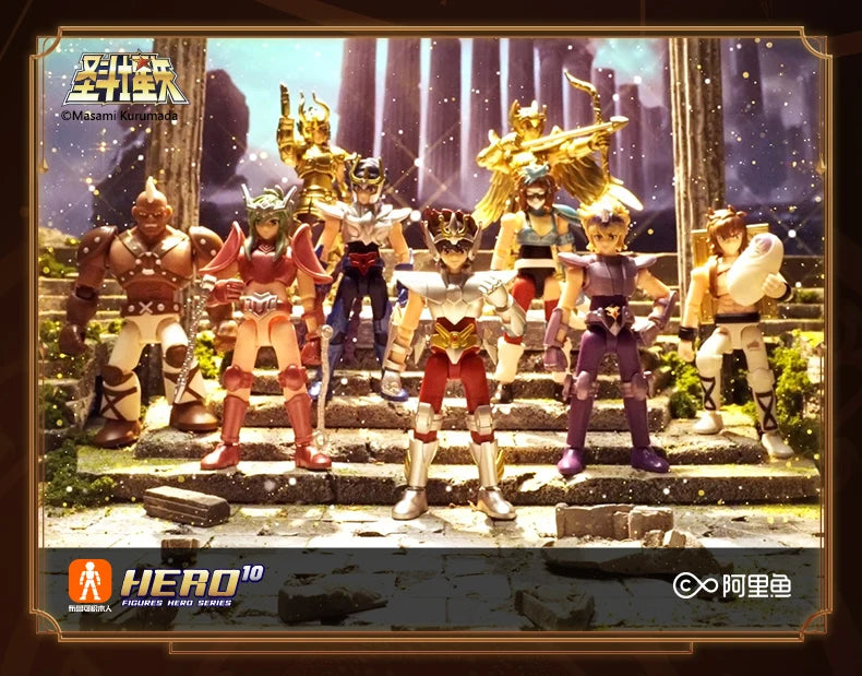 Blokees Galaxy Version Gold Saint Action Figure Libra Dohko Sagittarius Champion Seiya Mu Aiolia Assembly Toys Children Gift