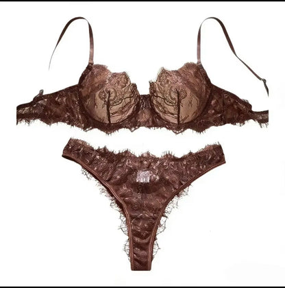 Women's Lightweight Lace Bra & Panty Set