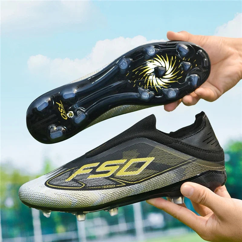 New Men Soccer Shoes Match Adult Cleats Football Boots Breathable Non Slip Training Outdoor Sport Boys Long Spikes Comfortable