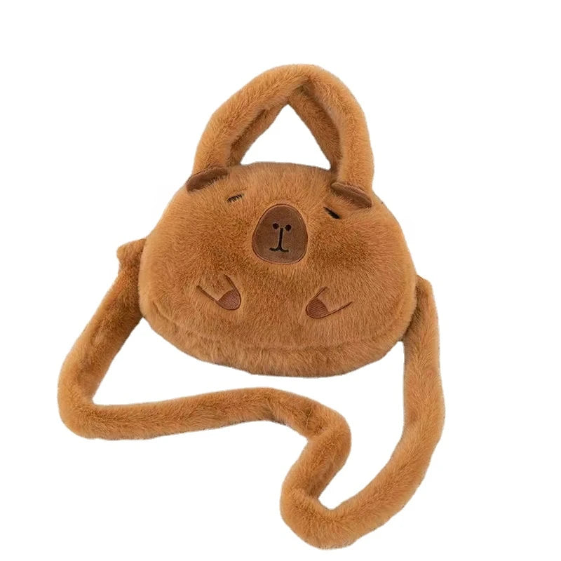 Capybara Plush Backpack Kawaii Fashion Plushie Doll Fur Pendant Children's Shoulder Bag Mini Knapsack Bags Gifts For Girlfriend