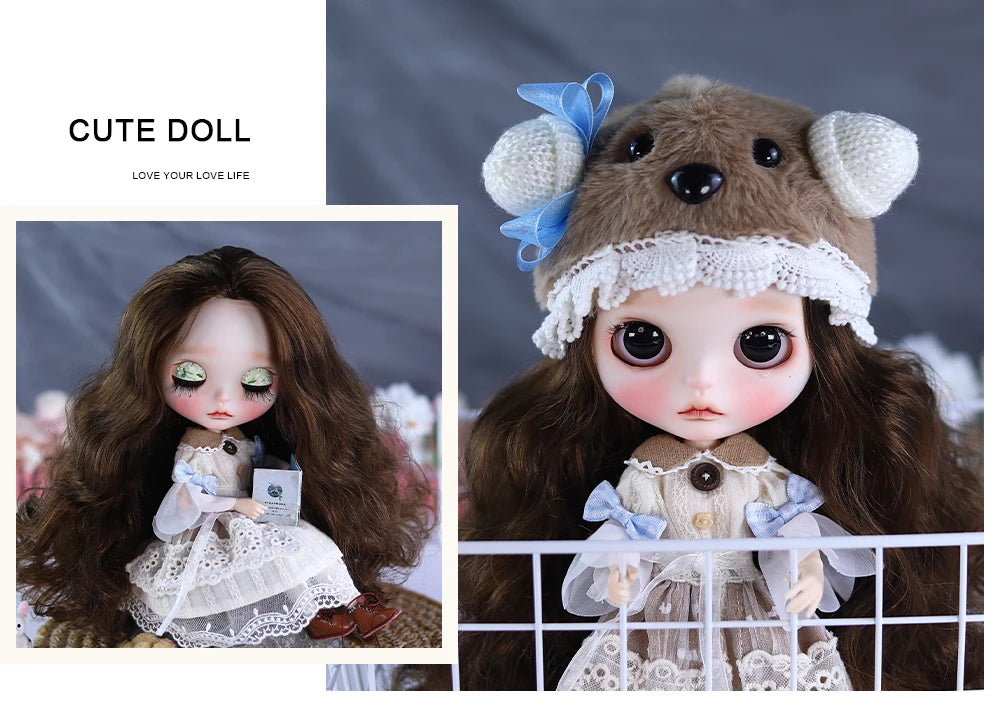 ICY DBS Blyth Plush Costume Girl BJD Animation Toys Cute Rabbit Set Girl Gift