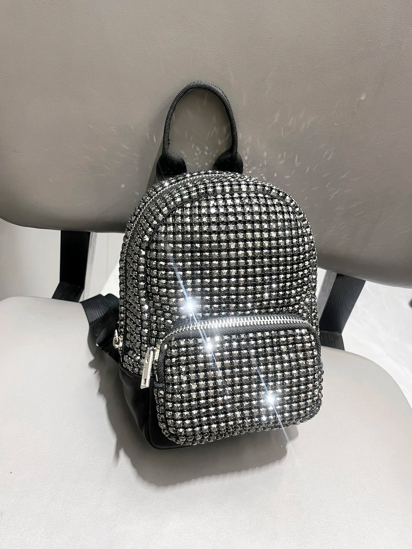 Women's Crystal Rhinestone Metallic Backpack – Mini Size, 4 Colors - TRYSHOPPY