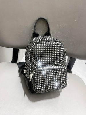 Women's Crystal Rhinestone Metallic Backpack – Mini Size, 4 Colors - TRYSHOPPY