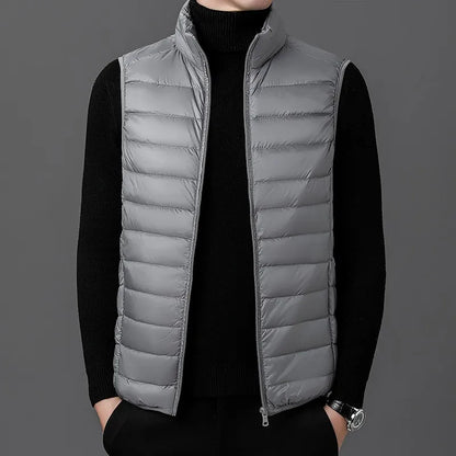 Men' Sleeveless Vest Jackets Winter Fashion Male Cotton-Padded Vest Coats Men Stand Collar Warm Waistcoats Clothing
