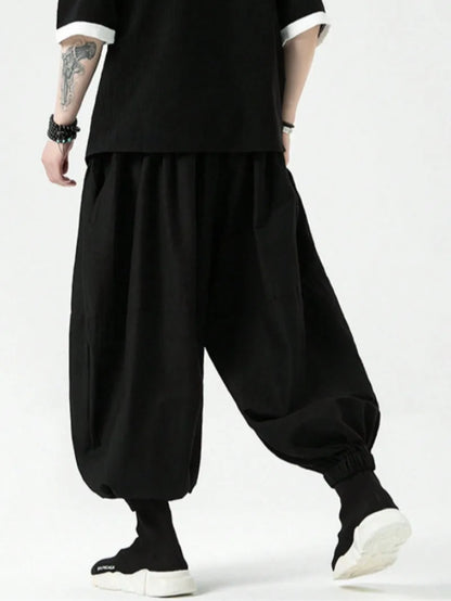 FGKKS Brand New Men Pants Fashion Korean Style Harem Loose Style Cotton Pants Male Outdoor Spring Man Solid Trousers