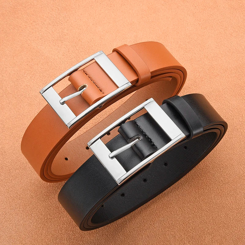 New men's luxury belt PU leather belt metal pin buckle high-quality well-known brand designer belt jeans men's belt