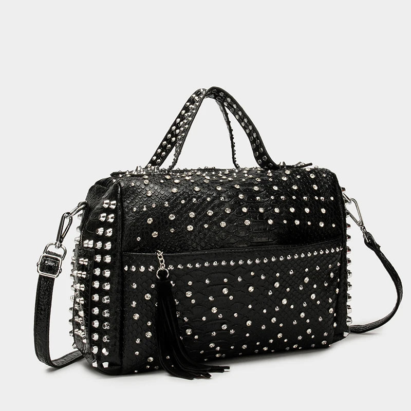 Women's Vintage Rivet PU Leather Tote Bag – Large Capacity, 3 Colors, 2 Sizes