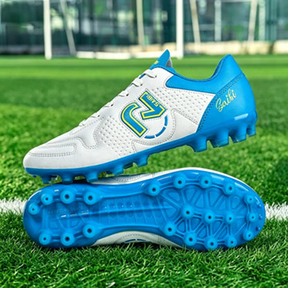 AG FG Soccer Boots For Adults Elastic PU Fabric Thickened TPU Stud Base Wear Resistant Anti-slip Outdoor Natural Grass Sneakers