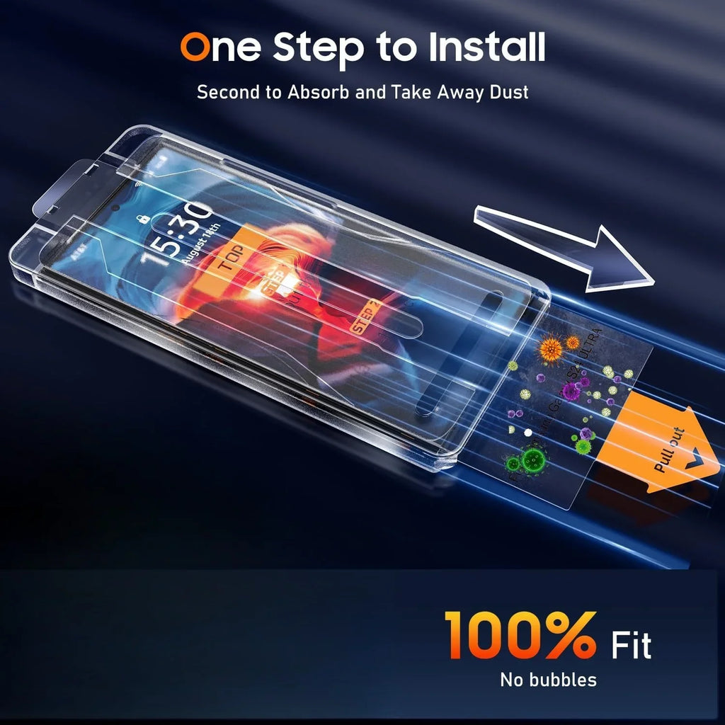 3Pcs Oleophobic Coating Dust Free Easy Installation Screen Protector for Samsung Galaxy S25 S24 S21 S22 S23 Ultra Plus Glass