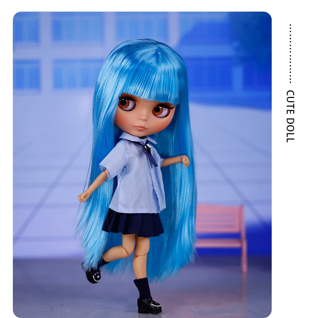 ICY DBS Blyth Doll BJD Joint Body tan Skin Matte Face New face Set Doll 1/6 30cm Gift Anime SD