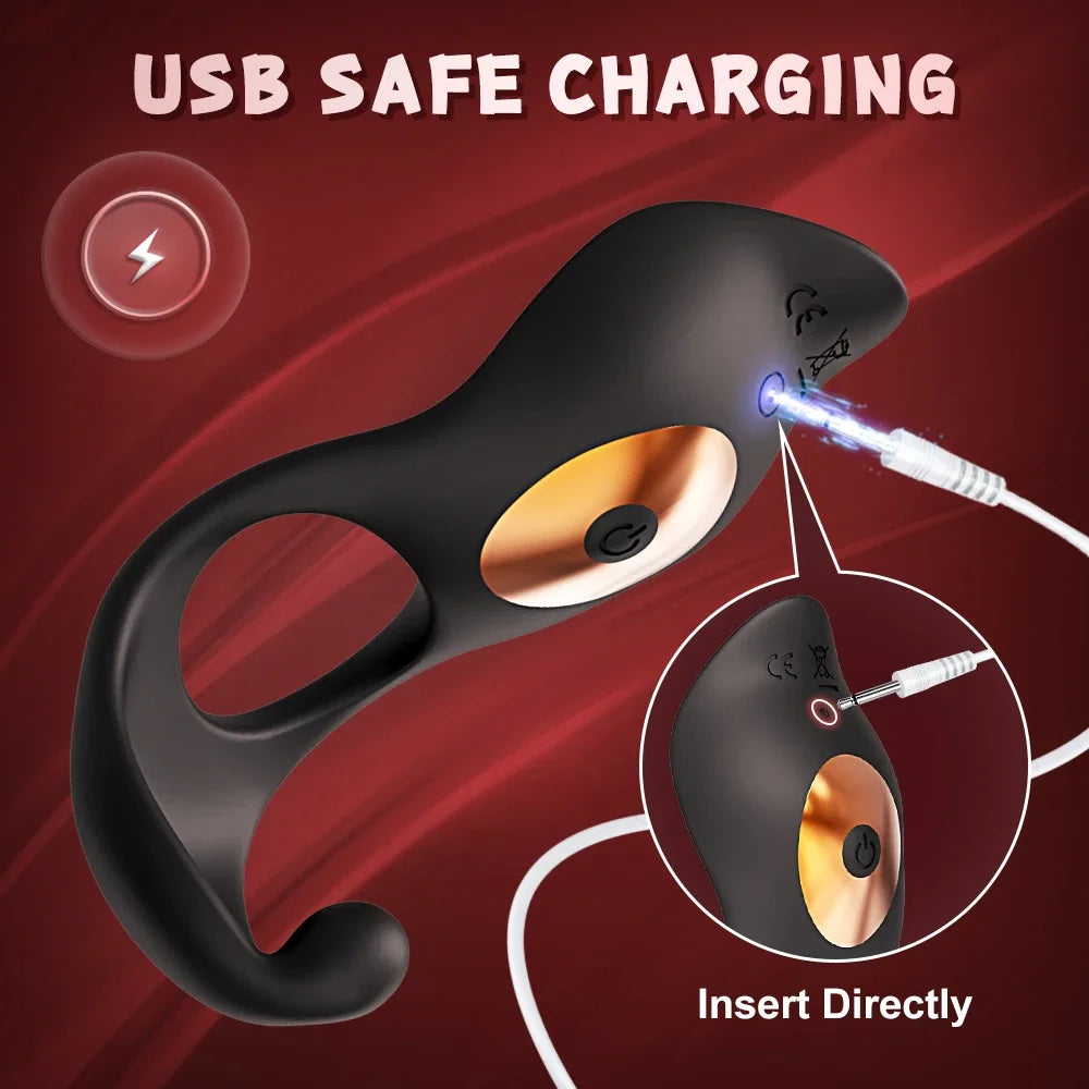 Vibrating Cock Ring Penis Ring for Men Ejaculation Delay Penis Glans Vibrator Clit Stimulator Adult Goods Sex Toy for Couples