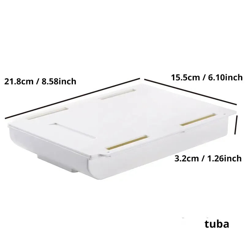 White SelfAdhesive Storage Drawer Box Makeup Pencil Tray Desk Hidden Under Desk Stand Self-adhesive Under-drawer Storage Box YH