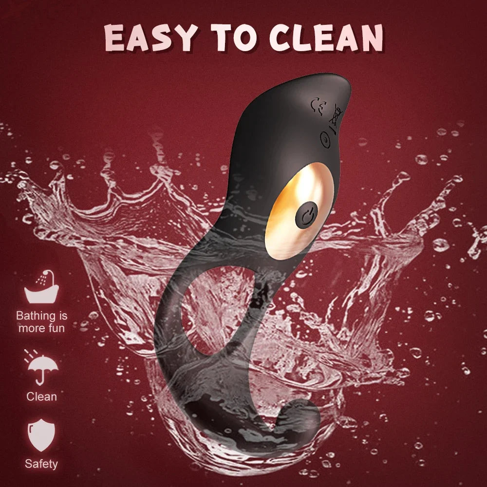 Vibrating Cock Ring Penis Ring for Men Ejaculation Delay Penis Glans Vibrator Clit Stimulator Adult Goods Sex Toy for Couples