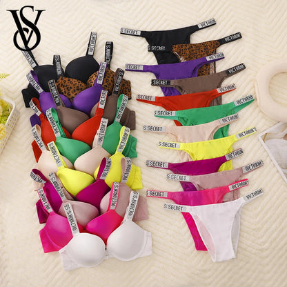 Women's Push-Up Bra & Thong Set