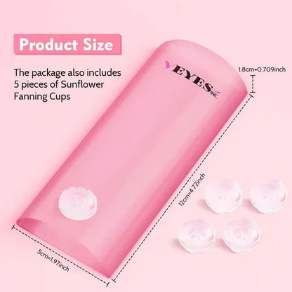 VEYES INC Lash Flow Platform with 5 Sunflower Fanning Cups – Curved Acrylic Lash Tile for Faster Pickup & Easy Fanning