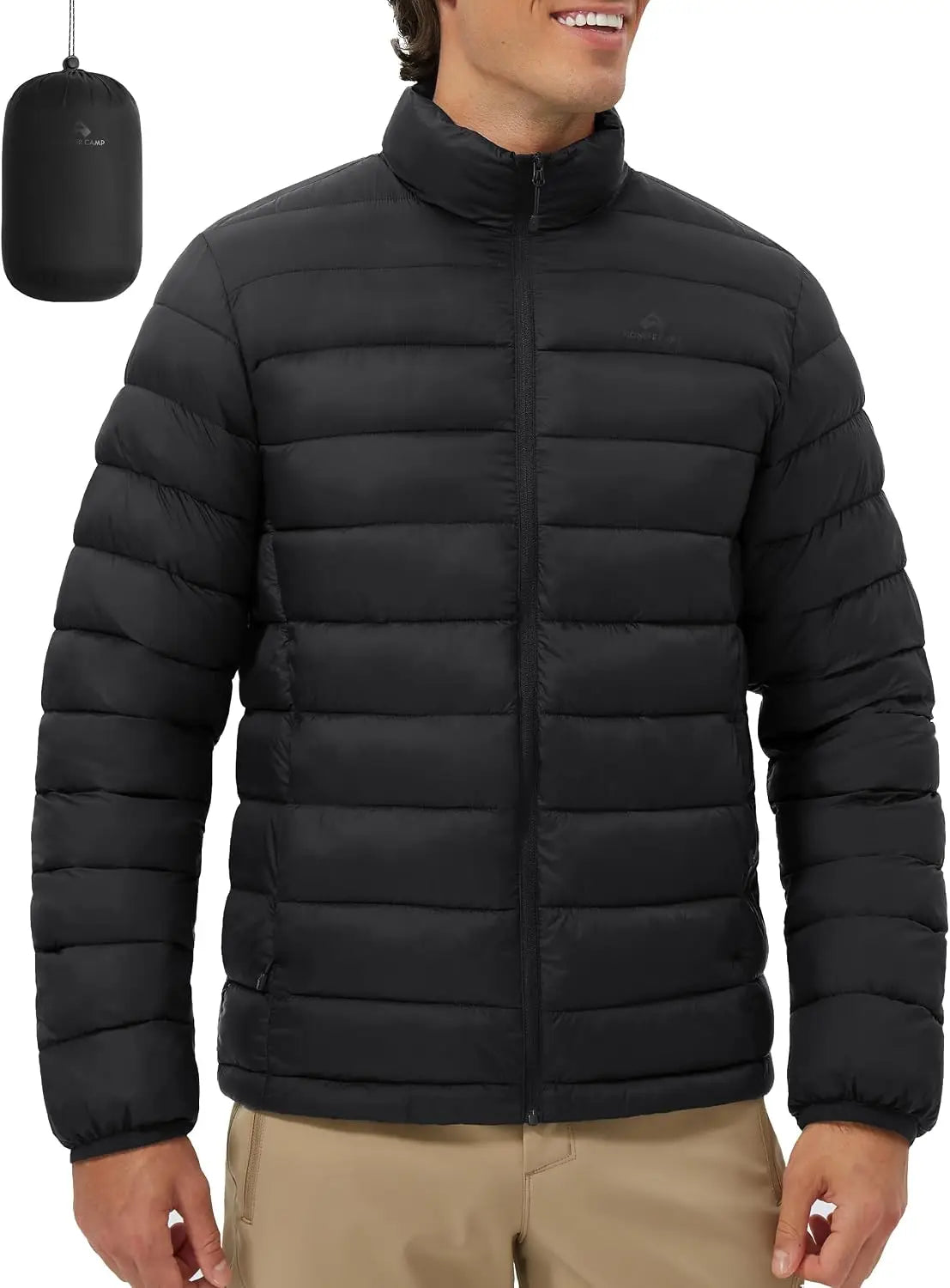 Pioneer Camp Mens Lightweight Packable Puffer Jacket Winter Insulated Puffy Coat Water Repellent Warm Quilted Jackets Travel