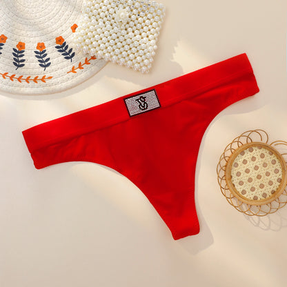 Women's High-Waist Lace Thong Panties