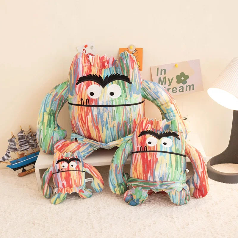 Emothional Monster Plush Toys Big Mouth Demon Stuffed Anime Plushie Colorful Dolls for Birthday Halloween Party Gifts
