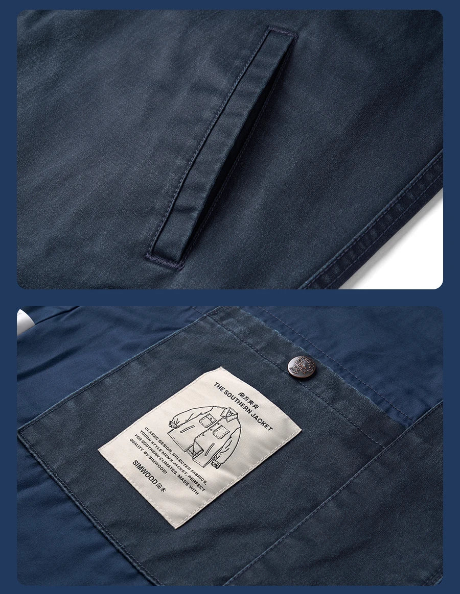 SIMWOOD High Standard Autumn New Waxed Southern Jackets Men Vintage Enzyme Washed Suede Plus Size Coats