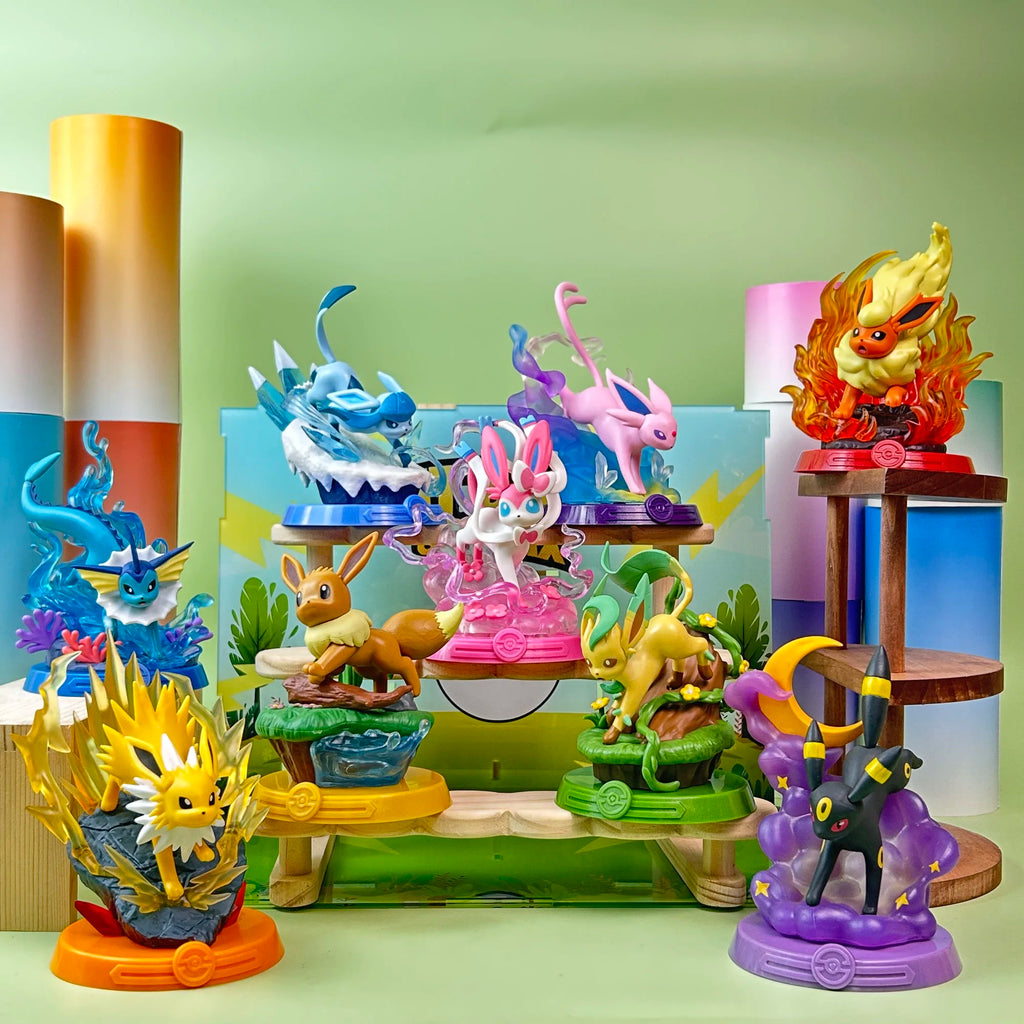 9 Style Pokemon Eeveelution Figures Espeon Sylveon Glaceon Leafeon Vaporeon Umbreon Flareon Anime Figure Pocket Monster Toy