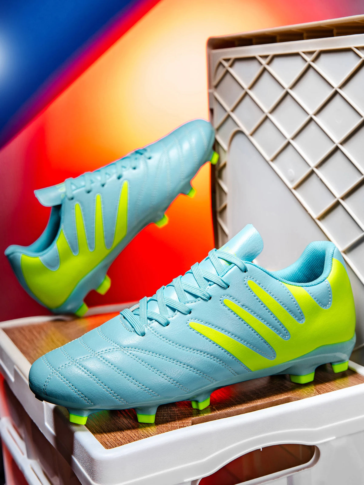 Durable Youth Football Boots PU Woven Upper TPU AG FG Studs Breathable Anti-Slip Wear-Resistant Sports Footwear