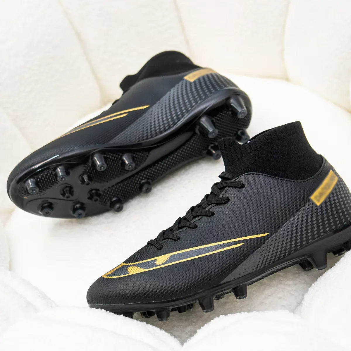 Unisex AG FG Firm Ground Soccer Cleats Wear Resistant PU Stable Studs For Men Outdoor Lawn Daily Football Sports Practice